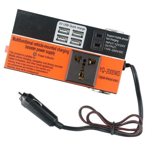 Reliable and portable car power inverter 1500w capacity 4 usb ports included