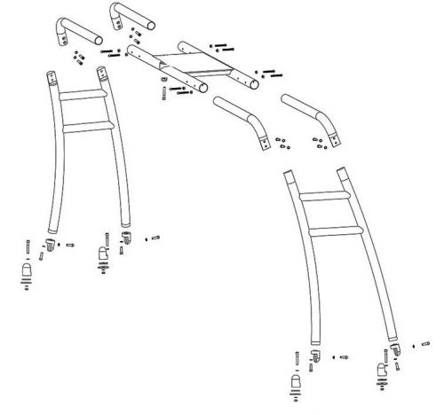 Dolphin 54in height adjustable width universal radar arch black coated