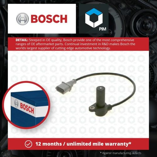 Rpm / crankshaft sensor fits porsche boxster 986 3.2 99 to 02 m96.21 bosch new