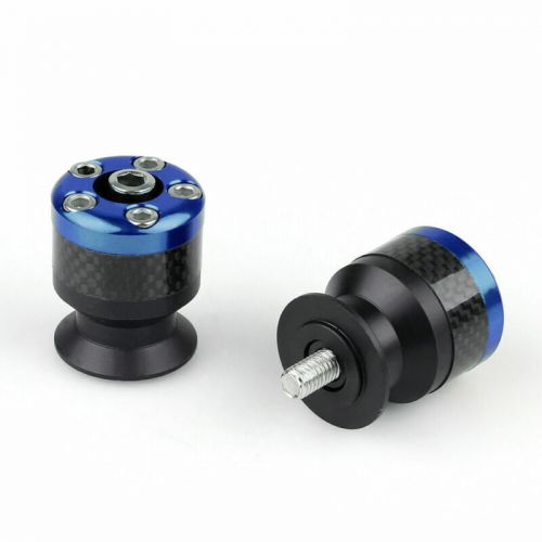 Universal motorcycle cnc carbon fiber 8mm swingarm sliders spools blue at2