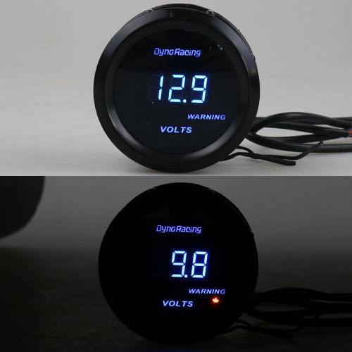 Universal 2&#034; 52mm blue digital led car voltmeter vm volt gauge