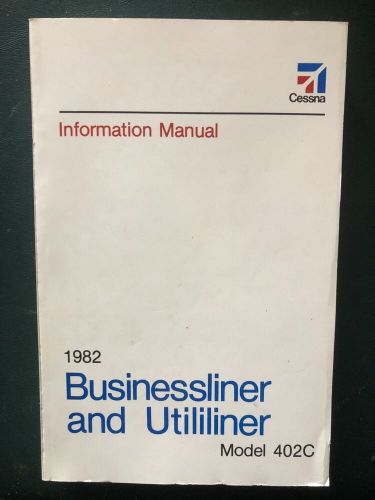 Cessna pilot information manual 402c businessliner and utililiner 1982