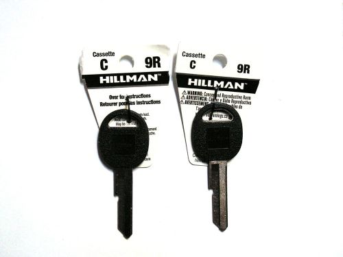 Set of 2 uncut hillman automotive key blanks #9r cassette c buick chevrolet gm