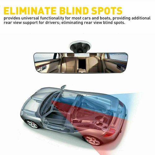 Rear view mirror glass suction cup stick interior wide angle car truck universal