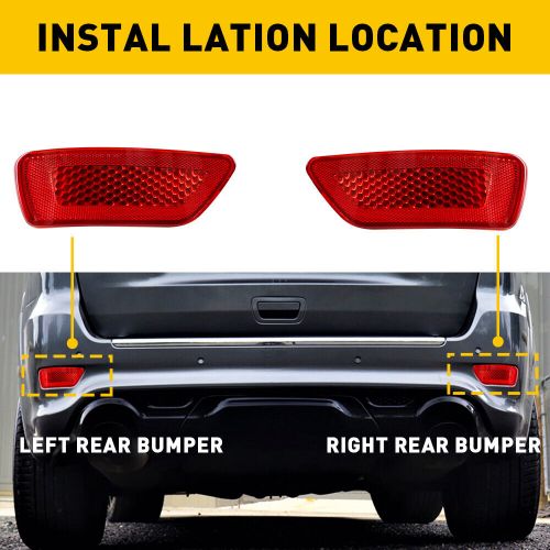 2x left &amp; right side rear bumper light reflector for dodge journey jeep compass