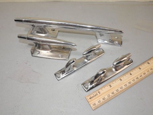 Boating marine lot of 4 vintage  chrome plated boat cleats