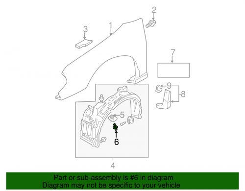 Genuine mitsubishi fender liner clip mb547806