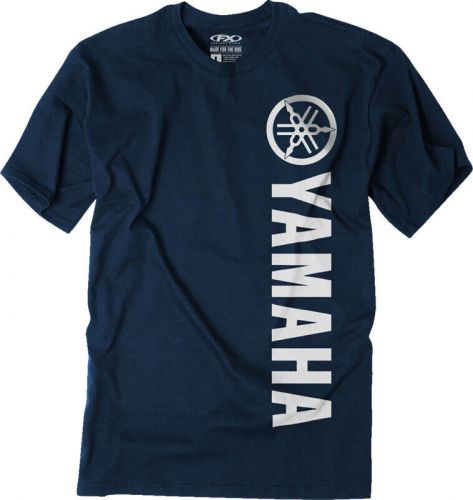 Factory effex yamaha vertical short sleeve shirt navy blue