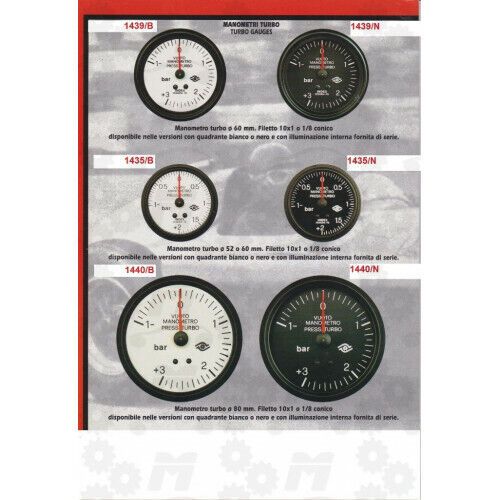 Turbo engine pressure gauge with scale -1 to +3 bar white bottom