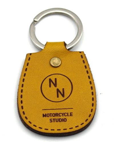 Triumph vertical engine keychain – leather motorcycle key ring accessory