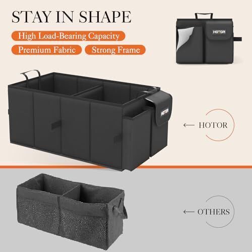 Large-capacity foldable trunk organizer for suvs &amp; sedans – durable car storage