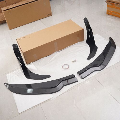 Front lip splitter side winglets gloss black for corvette c7 z06 stage 3 14-19