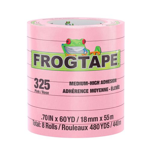 Frogtape cp 325 medium-high adhesion masking tape - 18mm x 55m x 8-pack - pink