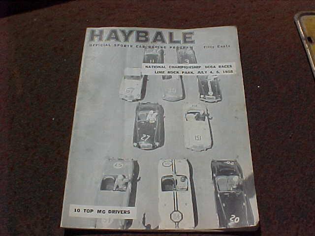 Haybale 1958 july vintage lime rock ct race official race program 30 pgs vg rare