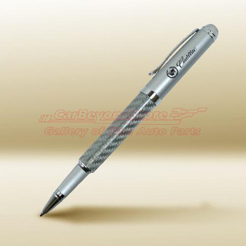 Cadillac silver real carbon fiber detachable cap rollerball pen, + free gift