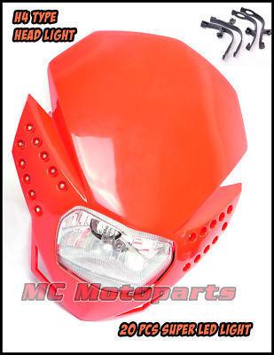 Red streetfighter stunt head light zx 6r 10 r cbr r6 r1