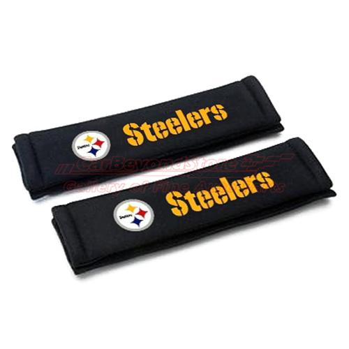 Nfl pittsburgh steelers seat belt shoulder pads, pair, licensed + free gift