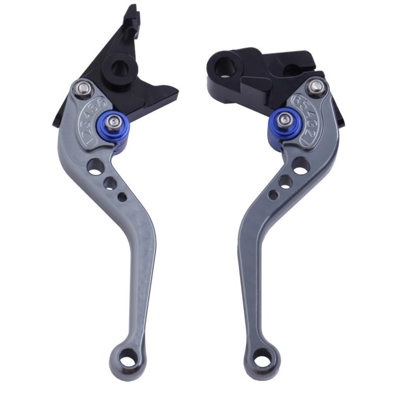 Grey short cnc brake clutch levers for yamaha fz6 fazer 2004-2010 05 06 07 08