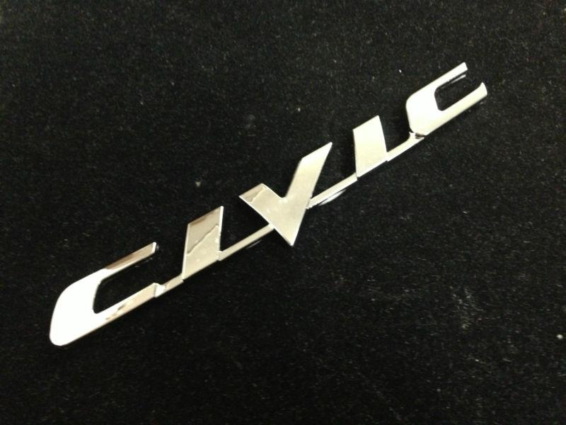 New 06 07 08 09 10 11 12 honda civic rear chrome car emblem w/ 3m tape usa