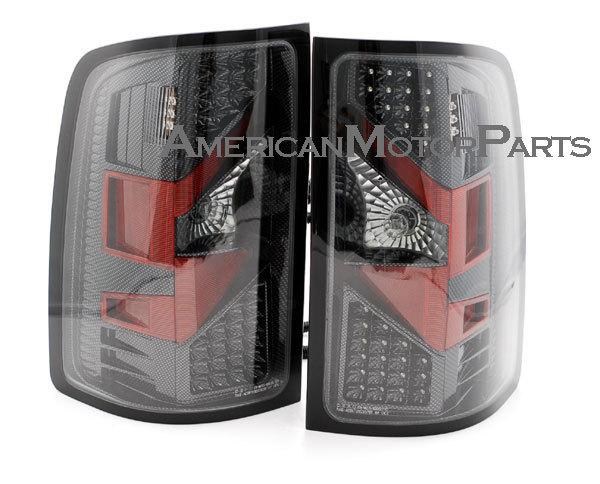 Depo pair euro carbon fiber style altezza tail lights w/ led 07-09 08 gmc sierra