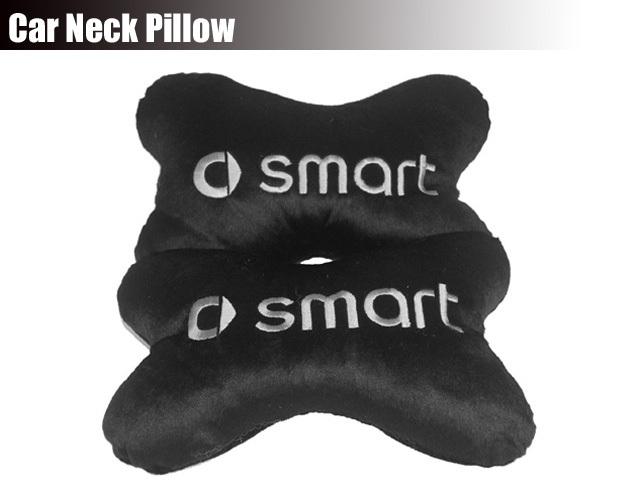 Pair smart car plush soft seat neck rest pillow cushion pads fortwo black