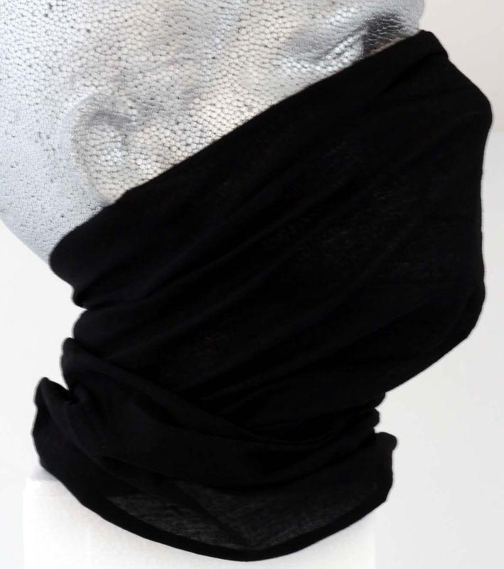 Plain black design motorcycle biker face mask 12 in 1 neck tube scarf