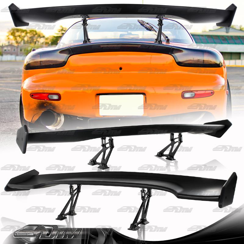 Universal 57 inch wide wing span gt black abs plastic rear tail trunk spoiler