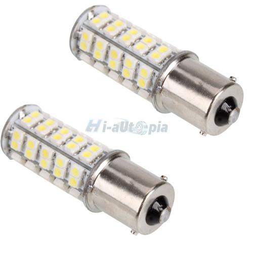 2x car 1156 ba15s 68 smd led white turn tail brake corner light lamp bulb 12v us