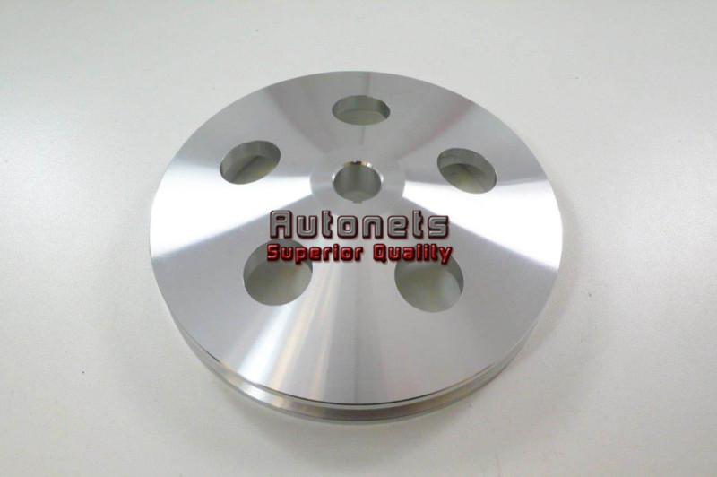 Satin aluminum chevy cadillac gm buick pontiac power steering pulley 1 groove