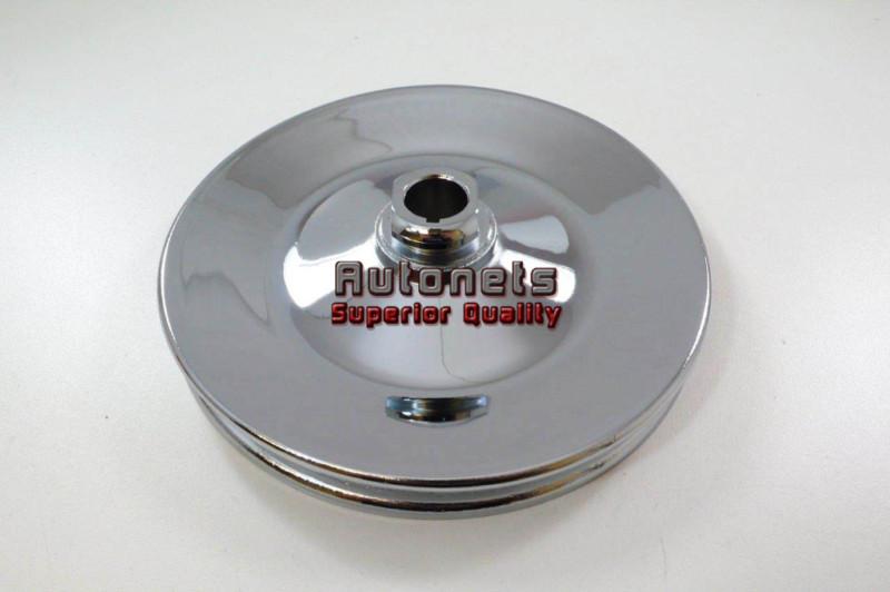 Chrome steel gm single groove power steering pump pulley key way 5/8" shaft