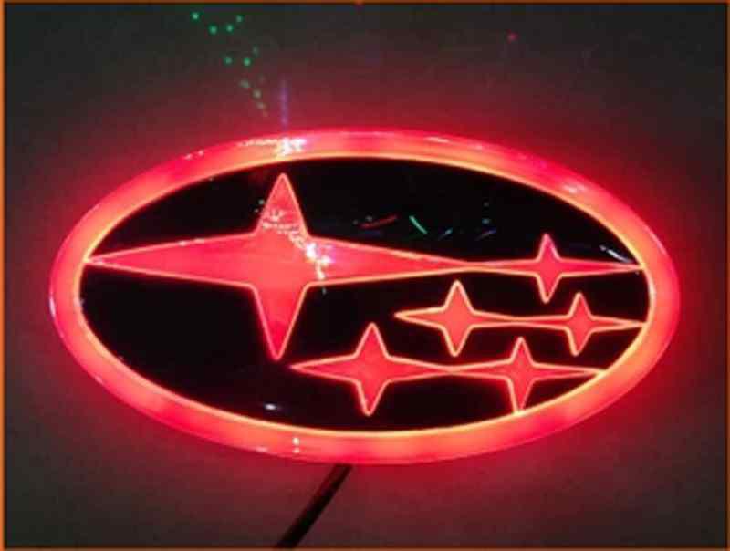 4d red led bright light rear truck logo emblem tail car badge for subaru legacy