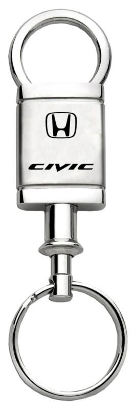 Honda civic satin-chrome valet keychain / key fob engraved in usa genuine