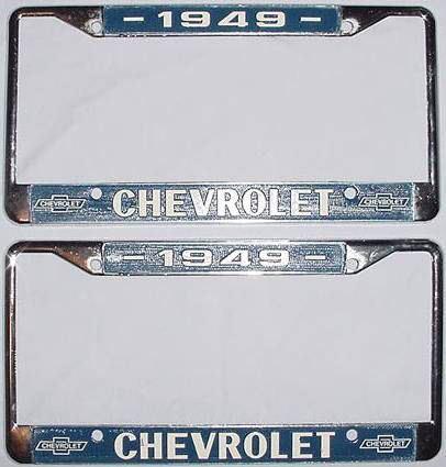 49-1949 chevrolet chevy license plate frames new