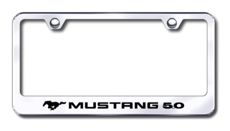 Ford mustang 5.0 laser etched chrome license plate frame made in usa genuine