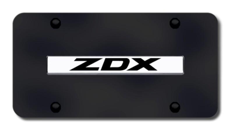 Acura zdx name chrome on black license plate made in usa genuine