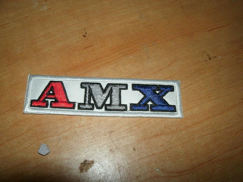 American motors amc amx javelin amx red white blue 4" rectangle logo patch new