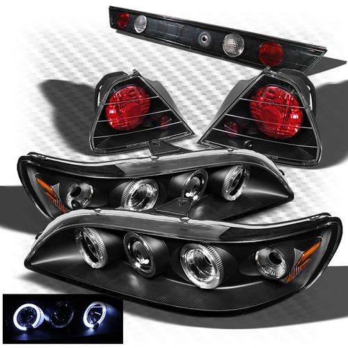 98-02 accord 2dr black halo projector headlights + altezza style tail lights set