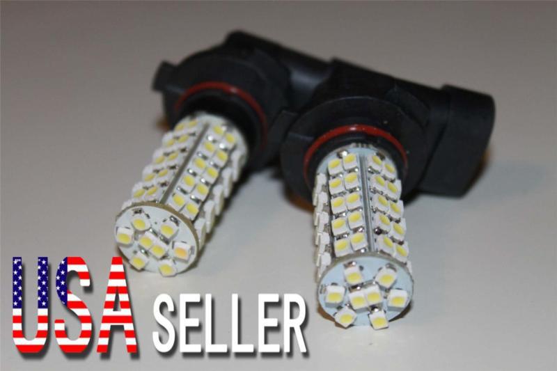 2pcs h11 68 led fog driving drl light 3528 smd car bulbs - white