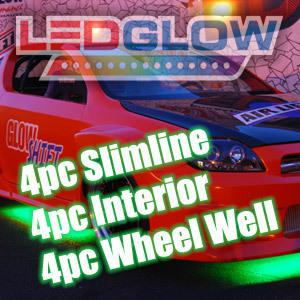 Green led neon underglow, interior & wheel well lights