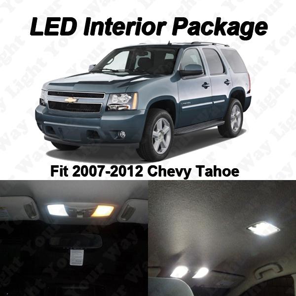 8 pieces xenon white led interior lights package kit for 2007-2012 chevy tahoe