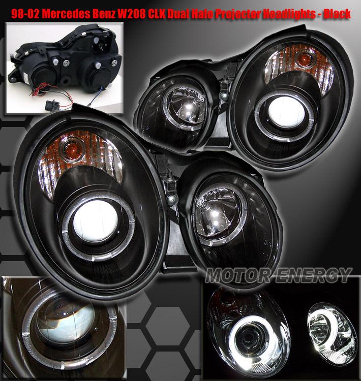 1998-2002 benz w208 clk 320 amg projector headlight blk