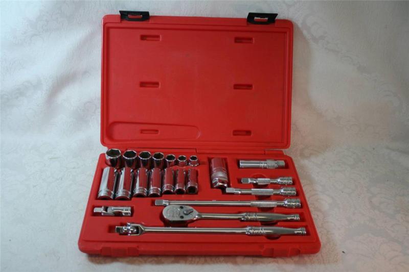 Snap-on 3/8" drive socket wrench set, general service, 6-point (22 pcs. in case)