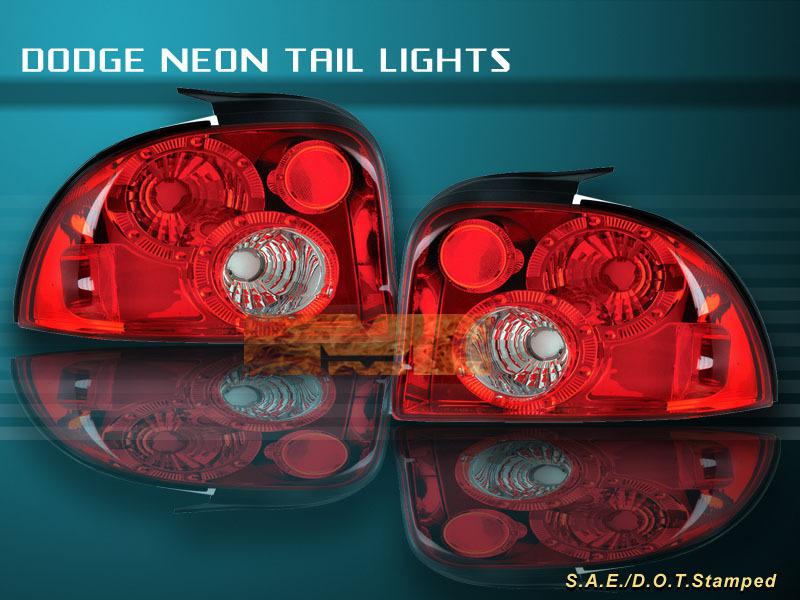 1995-1999 dodge neon crystal red tail lights 96 97 98 new