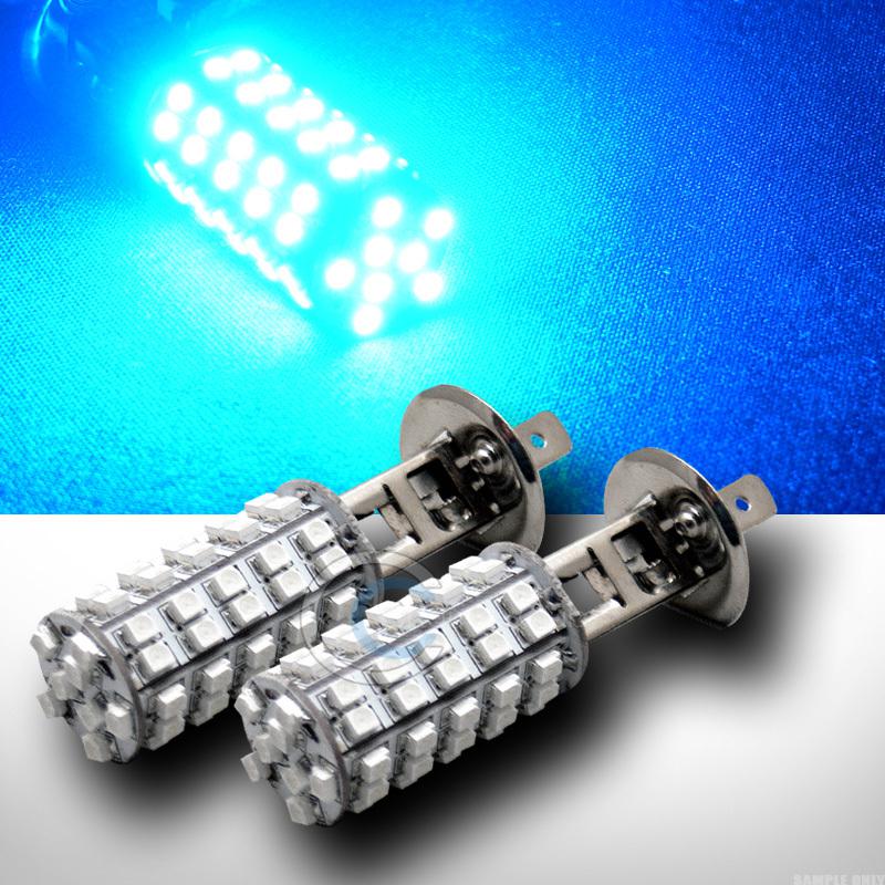 2pc blue h1 68 3528 smd/smt led car bumper fog/driving light lamp bulbs pair set