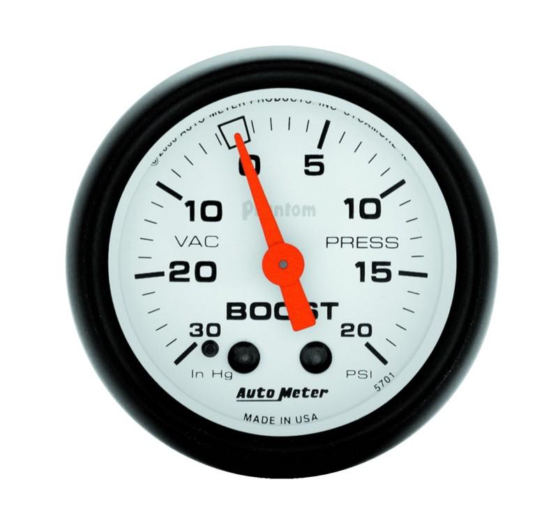 Auto meter 5701 phantom; mechanical boost/vacuum gauge