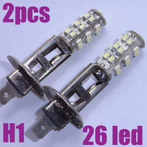 2x 26 led smd h1 white foglight parking light bulbs new