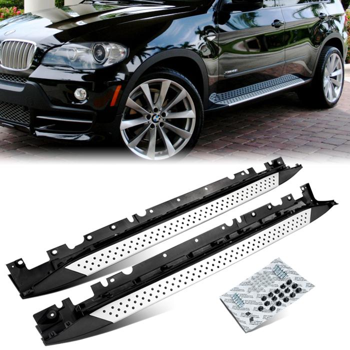 2007-2012 bmw x5 e70 aluminum running board sidestep nerf bar rail complete kit 