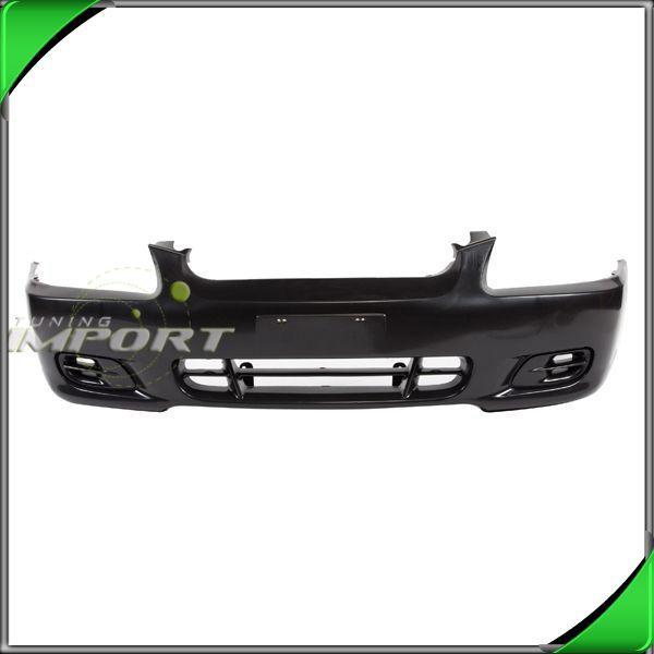 For 00-02 hyundai accent 4dr front bumper cover matte black plastic non-primed