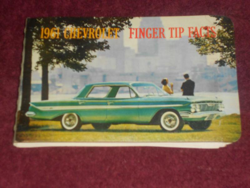 1961 chevrolet / corvette / corvair "finger-tip facts" salesman's dealer album