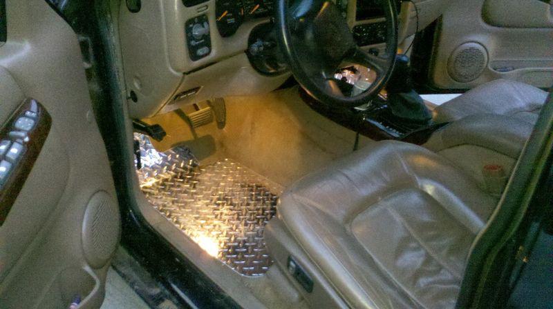 Blazer jimmy diamond plate metal floor mats.  custom shaped front and back set